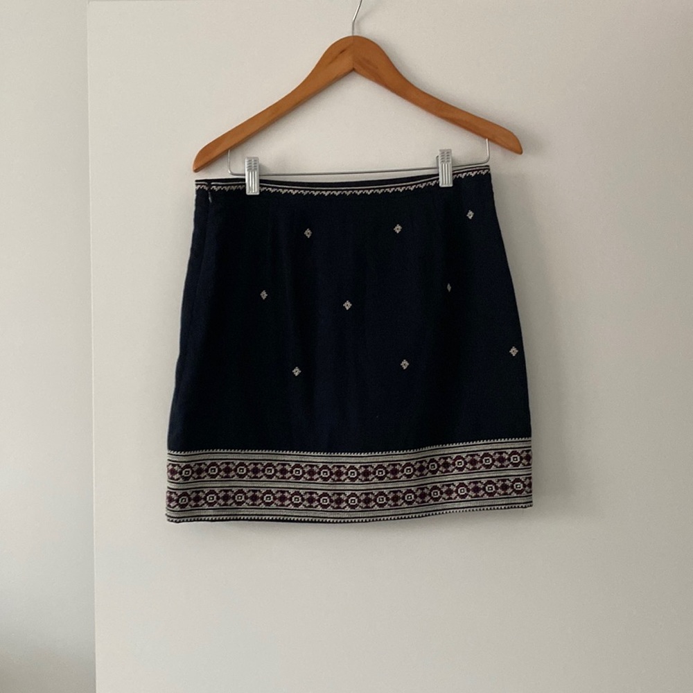Madewell Mini Skirt w/ Embroidery Pattern